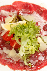 Meat Carpaccio with Parmesan Cheese