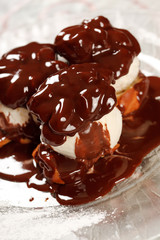 Ice cream with Chocolate topping