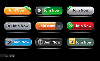 Web buttons collection. Join now. EPS10