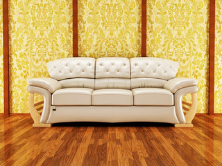 A nice royal sofa on the vintage background