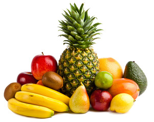 Set of different fresh fruits