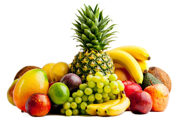 Set of different fresh fruits