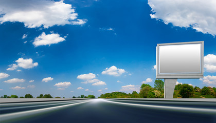 Fototapeta premium Autoroute Panneau de publicité