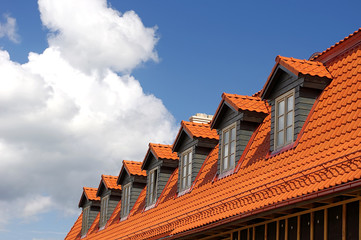 the roof of the house