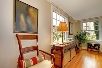 Living room corner with antique furniture