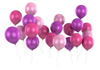 3d purple ballons