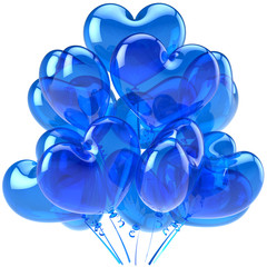 Blue balloons translucent heart shaped decoration for party