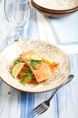 Salmon with Carrot Slaw