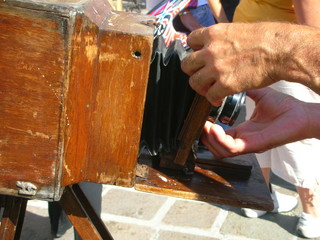 antica fotocamera in legno