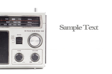Portable AM/FM Radio Partial Profile with Space for Text