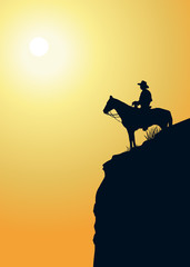 Naklejka premium Paysage_Cowboy