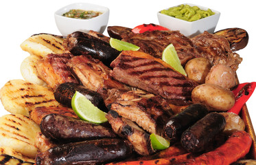 Variety of barbecued meats.