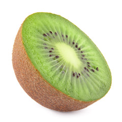 Half kiwi fruit isolated on white background