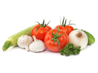 health food vegetables isolated on a white background
