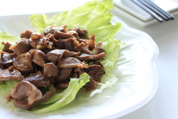 Chinese cuisine, Gizzard and garlic stir fried