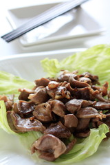 Chicken and garlic stir fried