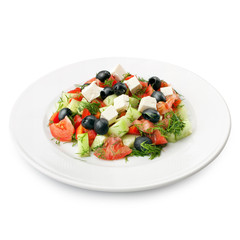 Healthy food fresh vegetable salad on a plate Isolated