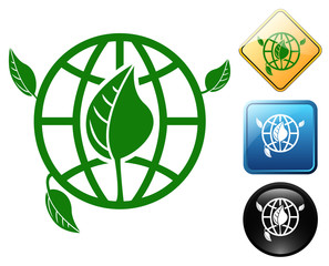 Green earth pictogram and signs