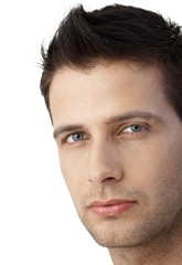 Facial portrait of goodlooking man