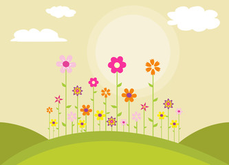 Fototapeta na wymiar colorful spring flowers vector illustration