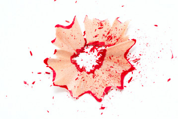 Red pencil shavings