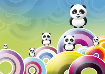 Obraz na płótnie Canvas Panda (sfondo multicolore 3)