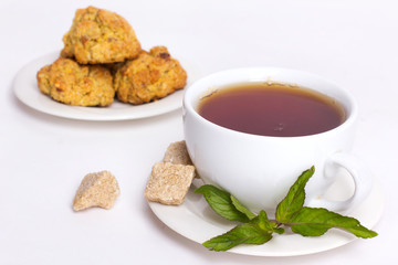 Black tea with biscuits