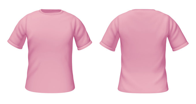 blank t shirts template with pink color Stock Illustration Adobe