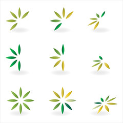 logo elements green flower