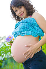 Beautiful young pregnant woman portrait