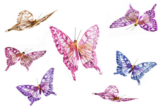Collection of handcrafted butterflies