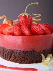 gateau, chocolat et fraise