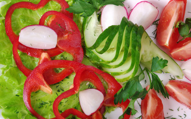 vegetable arrangement .