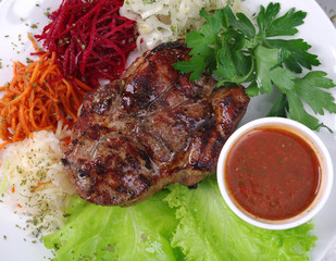 grilled t-bone steak