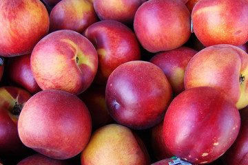 Fresh nectarines at farmers market