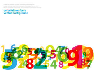 Abstract numbers on isolated background