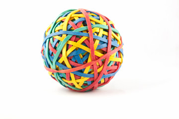 Rubber elastic band ball