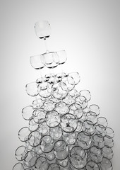 Pyramid of wine glasses