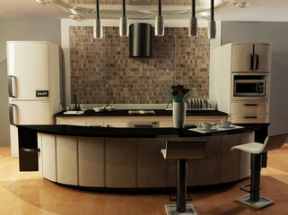 a modern kitchen