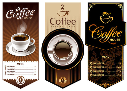 Fototapeta Three coffee design templates