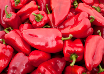 Background of many red peppers