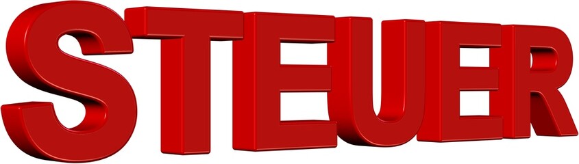 3D Wort rot STEUER © Daniel Ernst