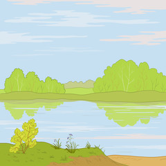 Landscape. Forest river