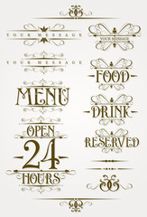 Exclusive restaurant calligraphic design element