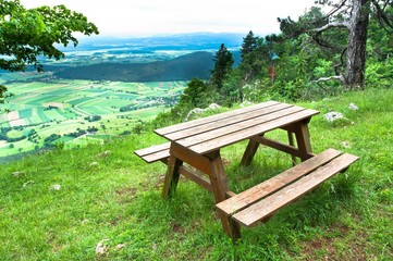 Fototapeta premium Picnic area in mountains