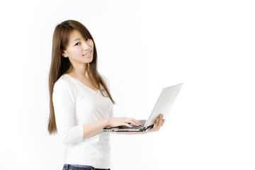 Fototapeta premium PCと女性