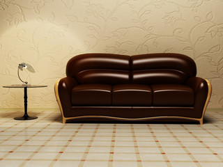 Brown classic sofa