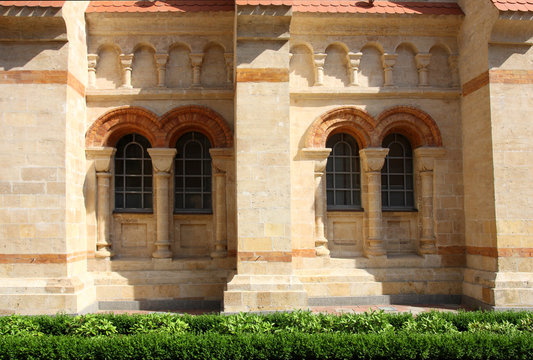 detail of catholic church facade