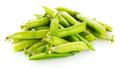 Green peas isolated on white