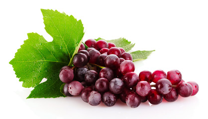 Pink grape isolated on white